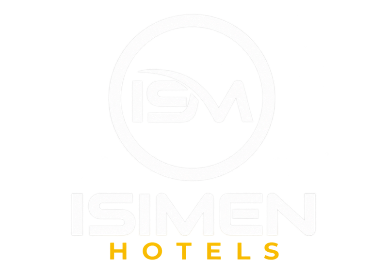 Isimen Hotels White & Gold Logo